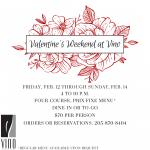 Celebrate Valentine's Day Weekend with Vino Dine-in or To-Go