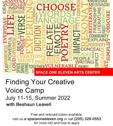 Summer 2022 Art Camps: Finding Your Creative Voice Spoken Word/Creative Writing Camp