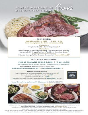 Easter Weekend with Perry’s Steakhouse & Grille