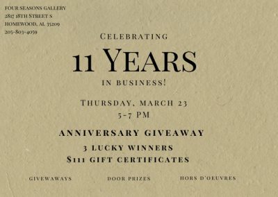 Eleventh Anniversary at Four Seasons Gallery